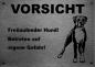 Preview: Edelstahl Hundeschild Boxer VORSICHT Freilaufender Hund! Betreten auf eigene Gefahr!